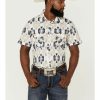 Men * | Latest Rock & Roll Denim Men'S Southwestern Print Short Sleeve Snap Western Shirt