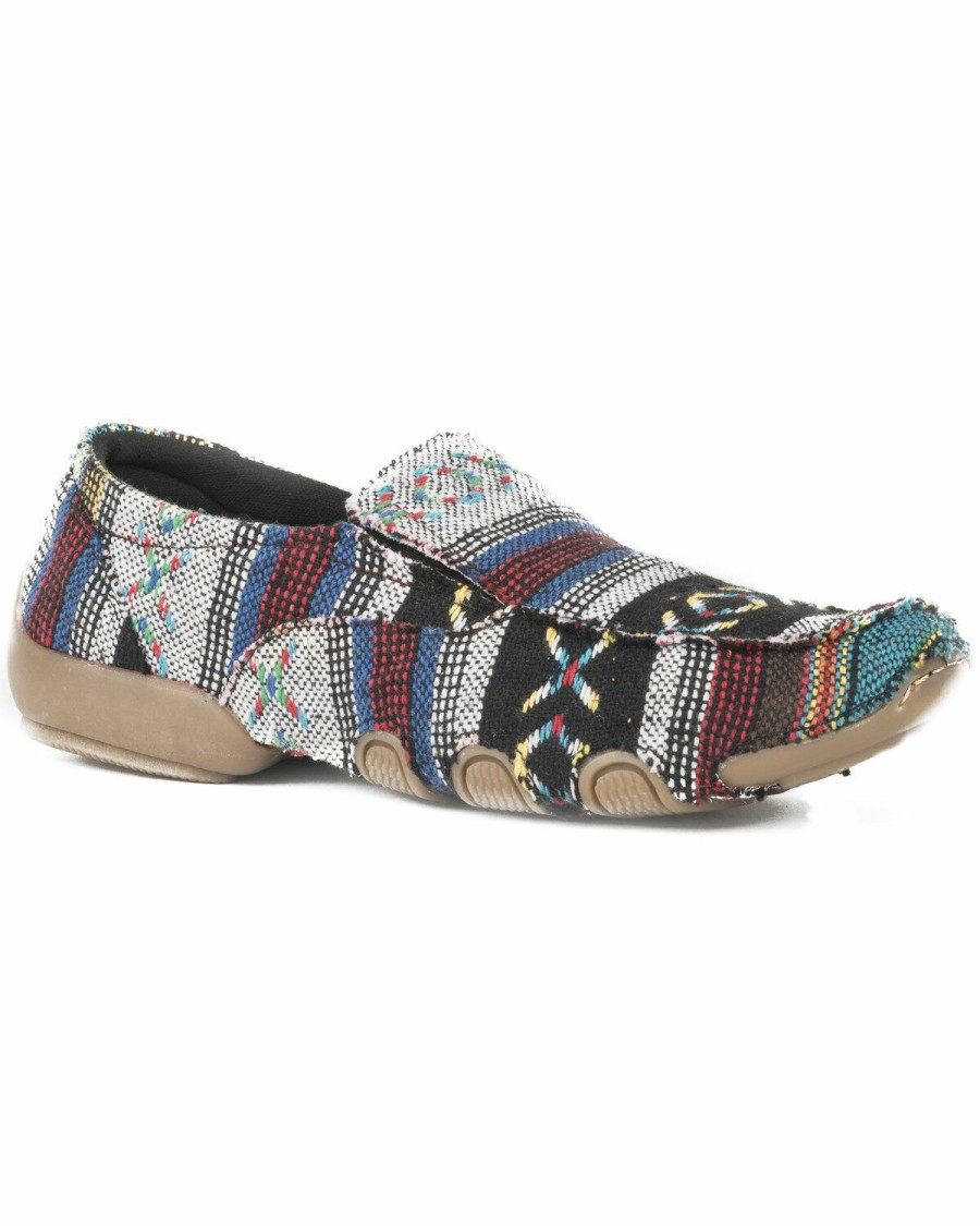 Women * | New Threads Roper Women'S Multi Color Southwest Liza Driving Mocs