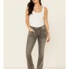 Women * | Hot Sell Rock & Roll Denim Women'S Grey Wash Mid-Rise Bootcut Jeans