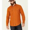 Men * | Hot Selling Wrangler Retro Premium Men'S Solid Amber Long Sleeve Button-Down Western Shirt