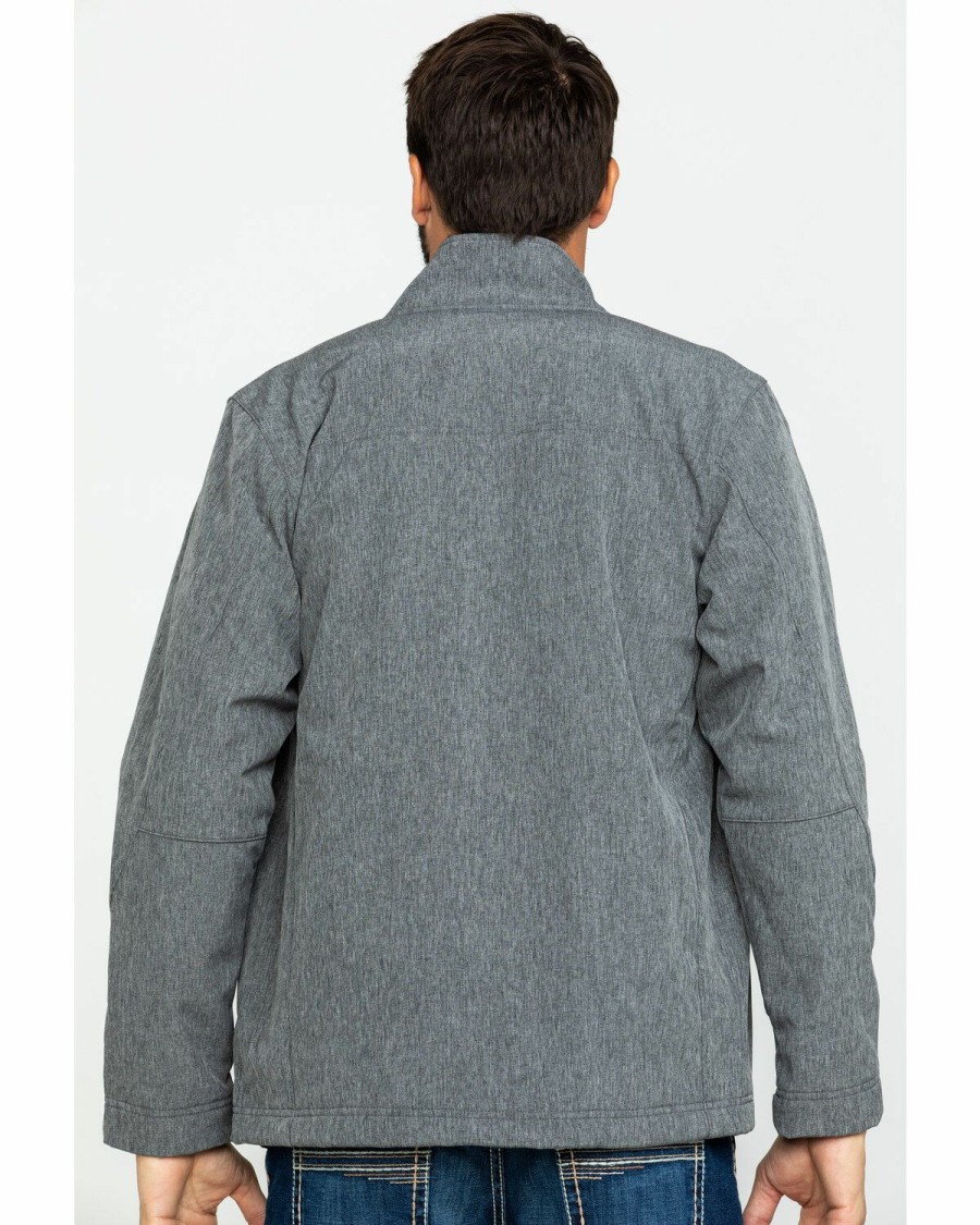 Men * | Sale Online Wrangler Men'S Heather Grey Trail Fleece Lined Zip Jacket