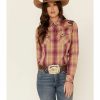 Women * | Hot Sell Ariat Women'S R.E.A.L Enchanting Plaid Embroidered Long Sleeve Snap Western Core Shirt