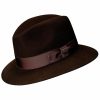 Men * | Hot Sell Scala Men'S Brown Wool Felt Safari Hat