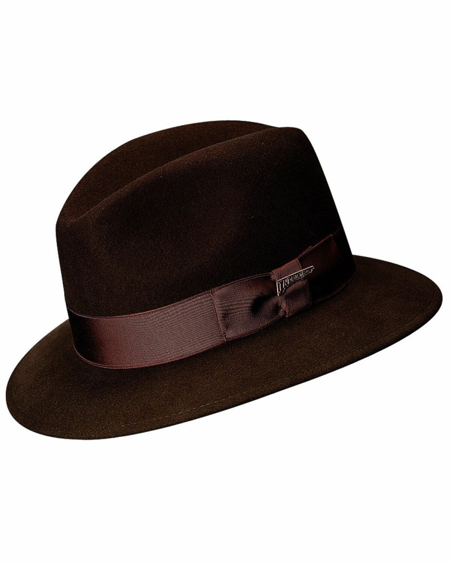 Men * | Hot Sell Scala Men'S Brown Wool Felt Safari Hat