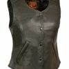 Women * | New Milwaukee Leather Women'S Snap Front Long Body Vest 3X