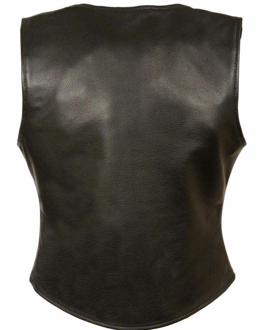 Women * | New Milwaukee Leather Women'S Snap Front Long Body Vest 3X