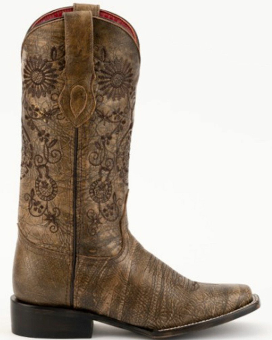 Women * | Cheap Ferrini Women'S Daisy Full Grain Western Boots Narrow Square Toe