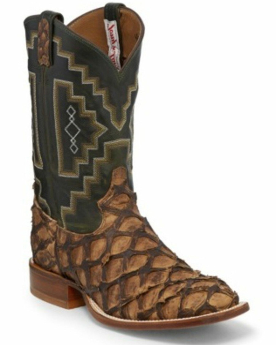 Men * | Official Tony Lama Men'S Leviathan Chocolate Western Boots Square Toe