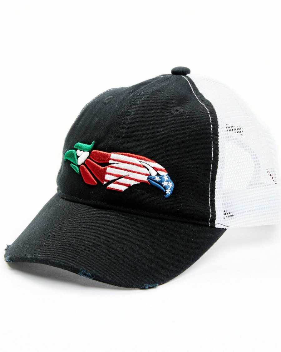 Women * | Exquisite Gifts Rank 45 Women'S Mexico & Us Flag Bird Embroidered Mesh-Back Ball Cap