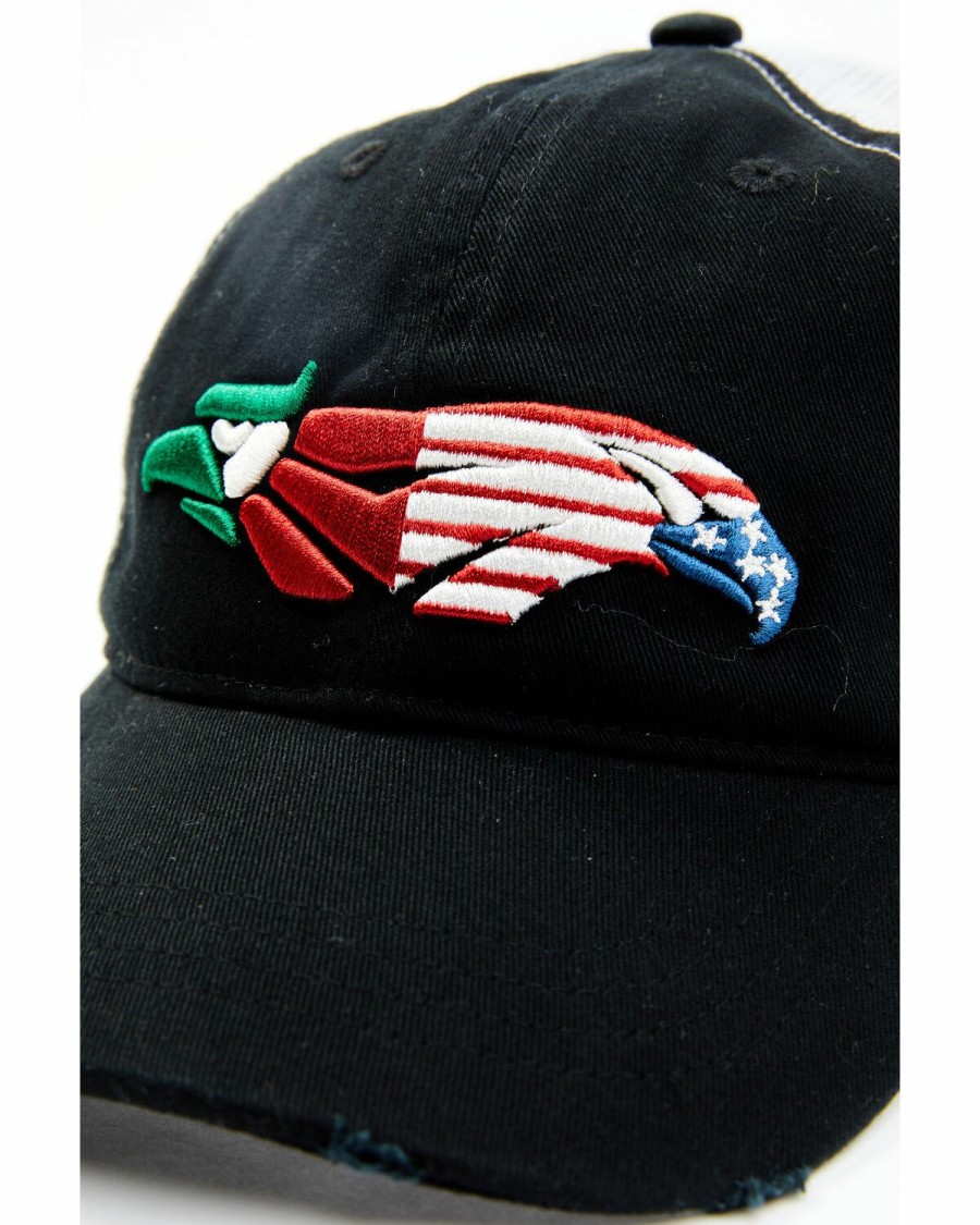 Women * | Exquisite Gifts Rank 45 Women'S Mexico & Us Flag Bird Embroidered Mesh-Back Ball Cap