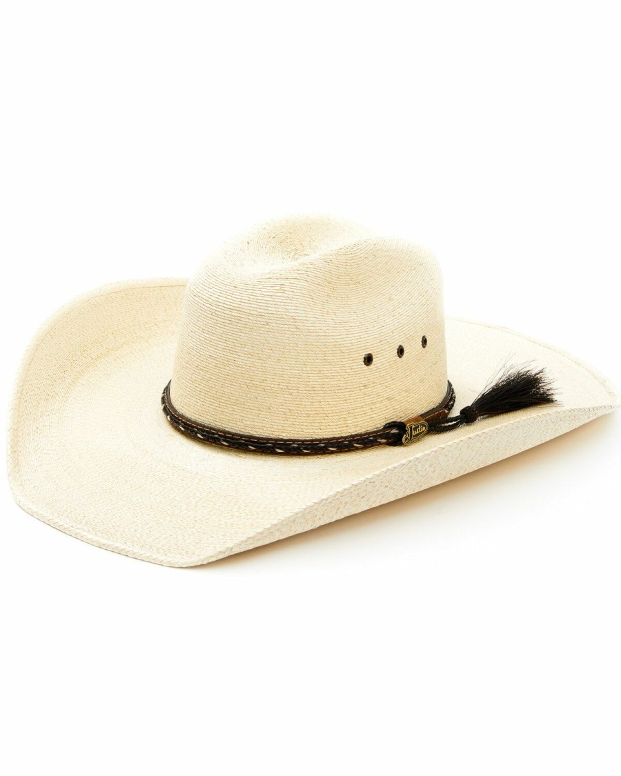 Men * | Latest Justin Men'S Light Brown Buckhorn Straw Western Hat