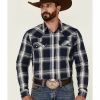 Men * | Sale Online Cody James Men'S Transfer Large Plaid Long Sleeve Snap Western Shirt