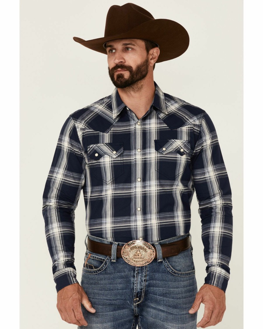 Men * | Sale Online Cody James Men'S Transfer Large Plaid Long Sleeve Snap Western Shirt