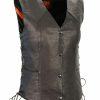 Women * | New Milwaukee Leather Women'S Black Lightweight Side Lace Conceal Carry Vest 5X