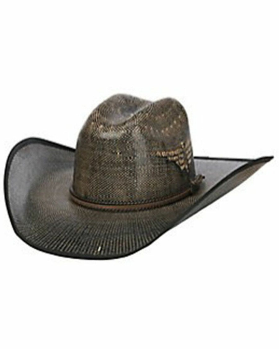 Men * | Special Offers Justin Men'S Black Fenix Bent Rail Midnight Bangora Straw Western Hat