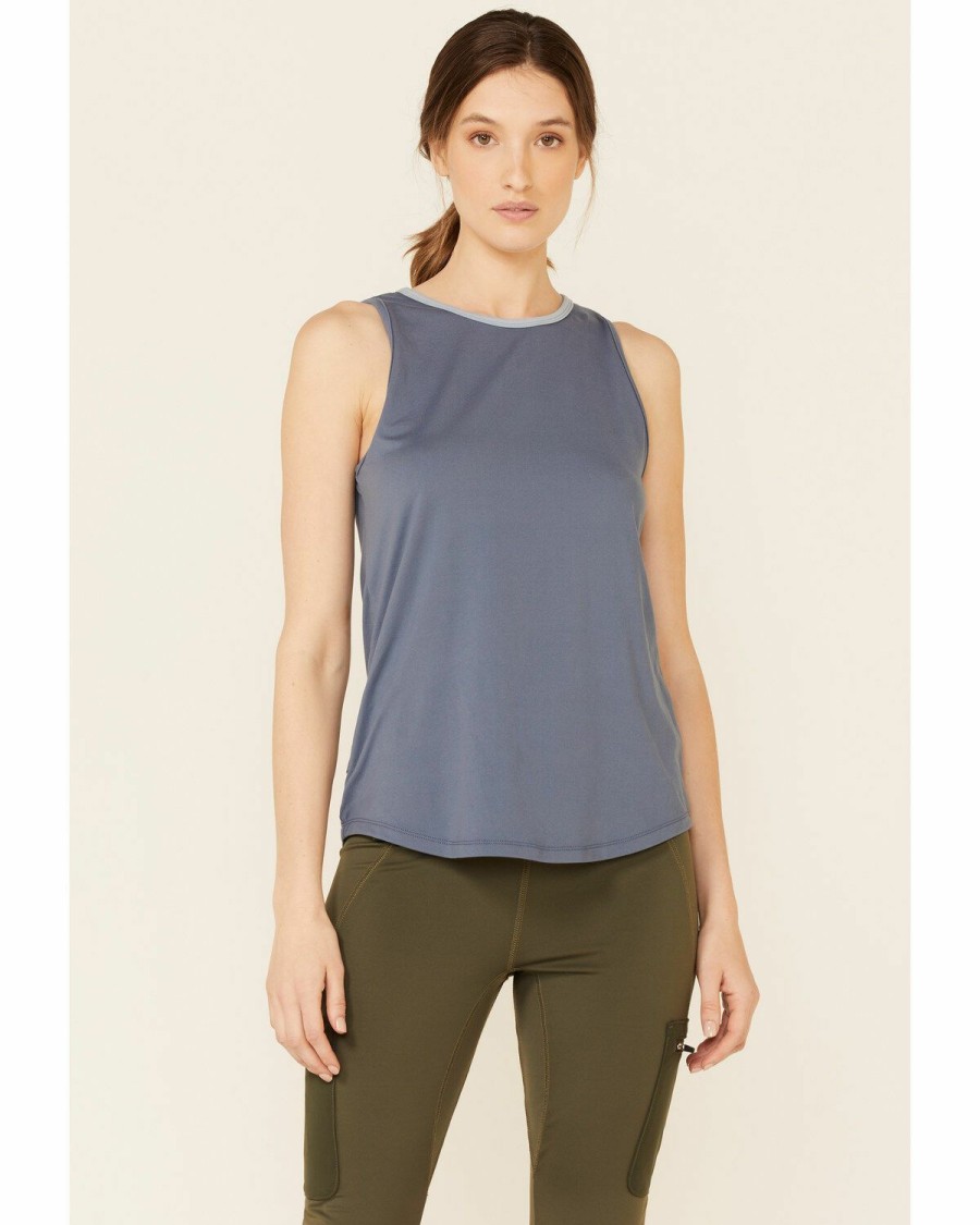 Women * | Cut Price Wrangler Atg Women'S All-Terrain Indigo Ringer Tank Top