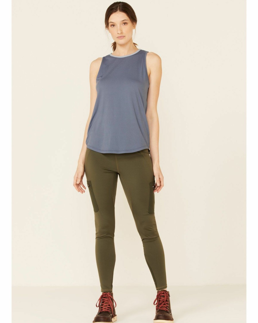 Women * | Cut Price Wrangler Atg Women'S All-Terrain Indigo Ringer Tank Top