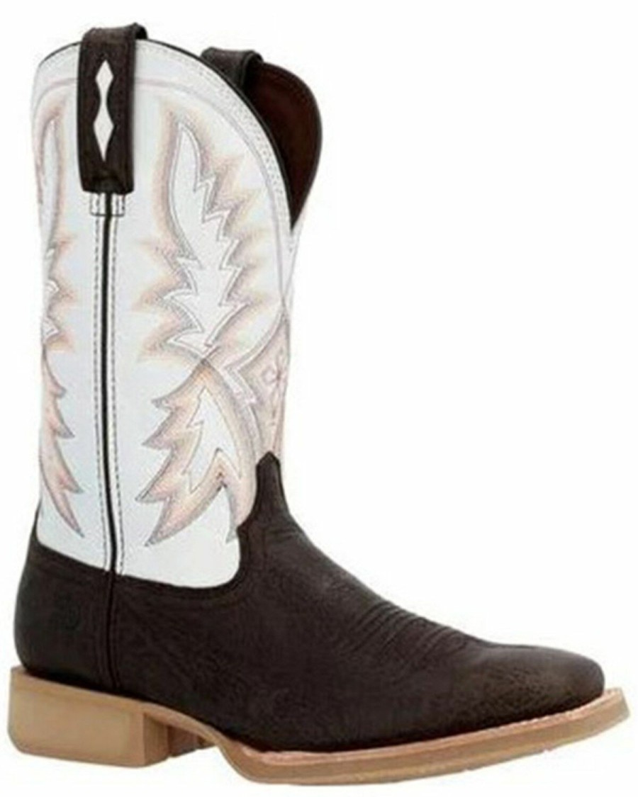 Men * | Attractive Durango Men'S Dark Hickory & White Rebel Pro Lite Western Performance Boot Square Toe