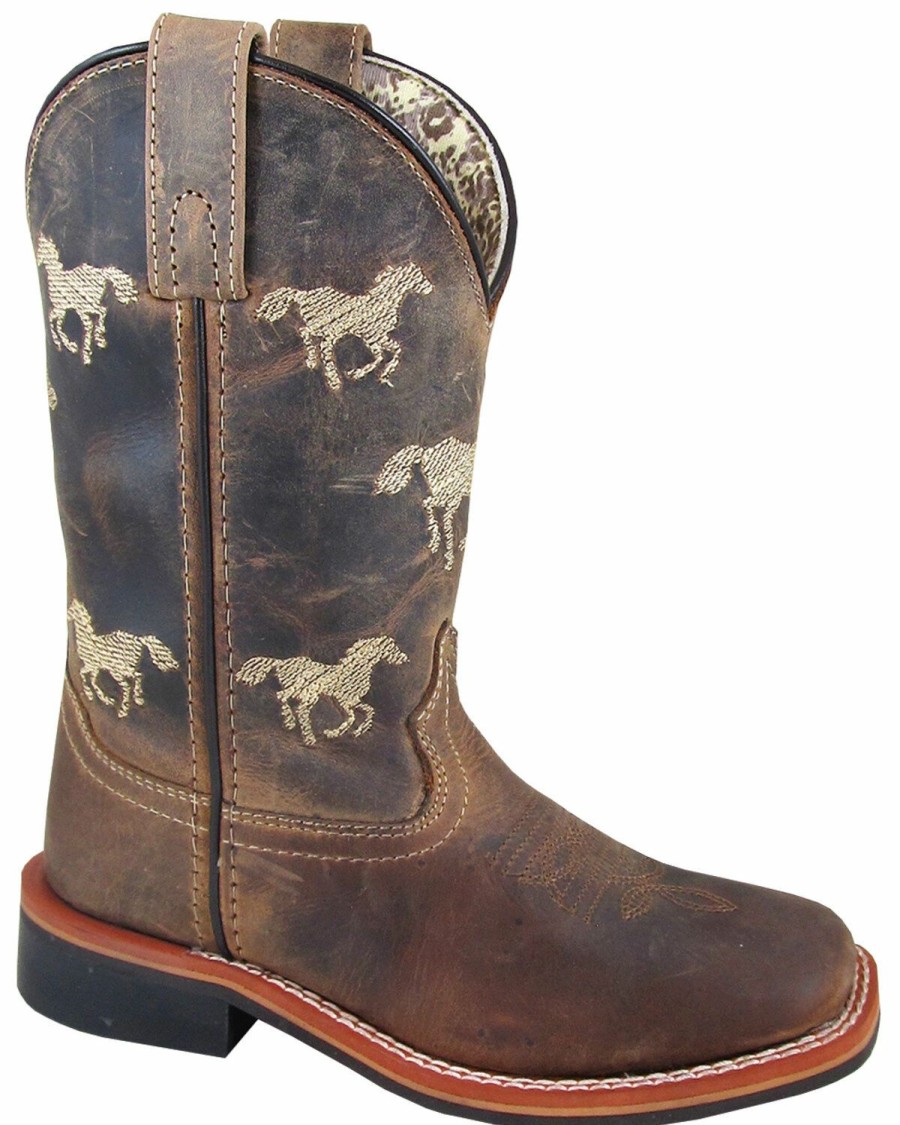 Kids * | Top Selling Smoky Mountain Boys' Buffalo Western Boots Square Toe