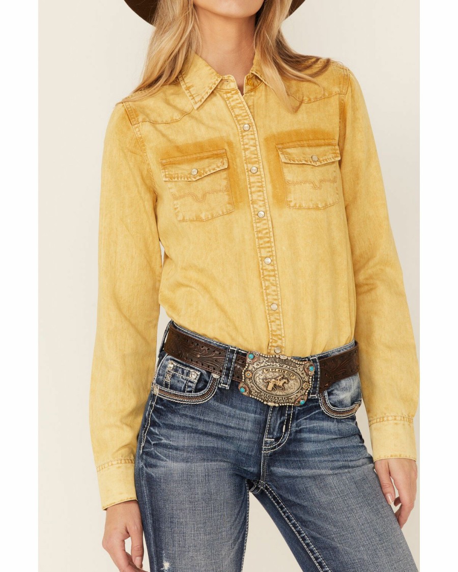 Women * | Hot Sell Kimes Ranch Women'S Kaycee Denim Long Sleeve Snap Western Core Shirt