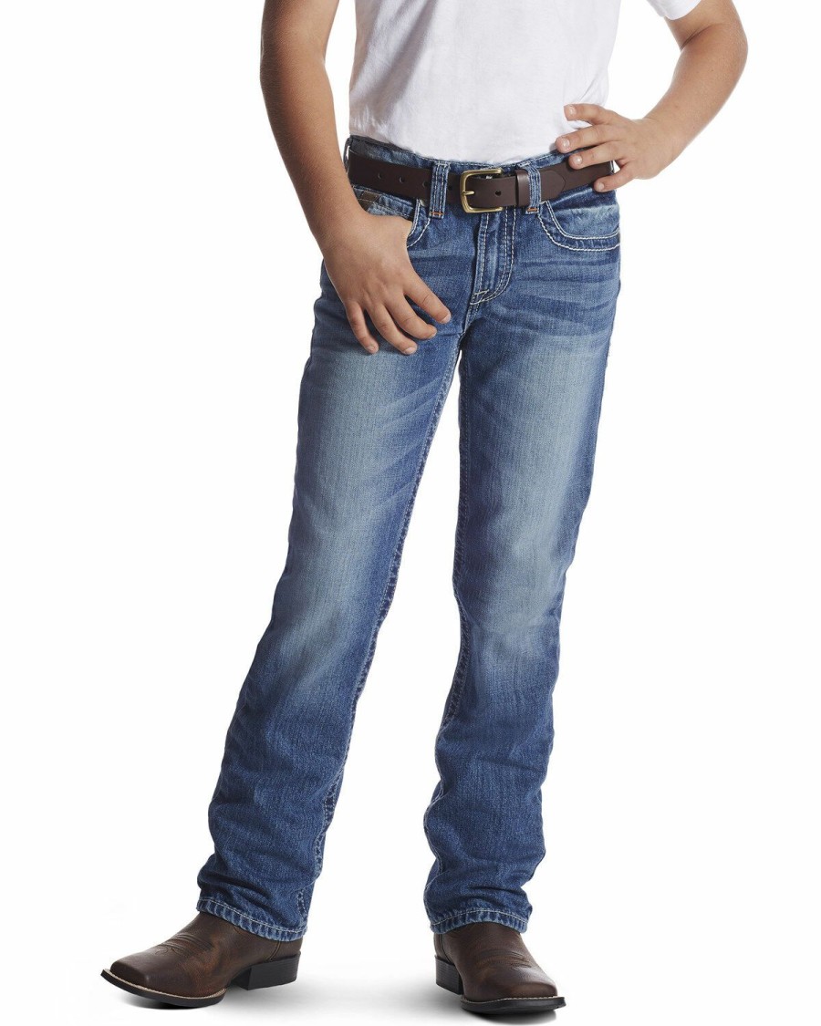 Kids * | Hot Selling Ariat Boys' Charger Dakota Low Slim Straight Jeans