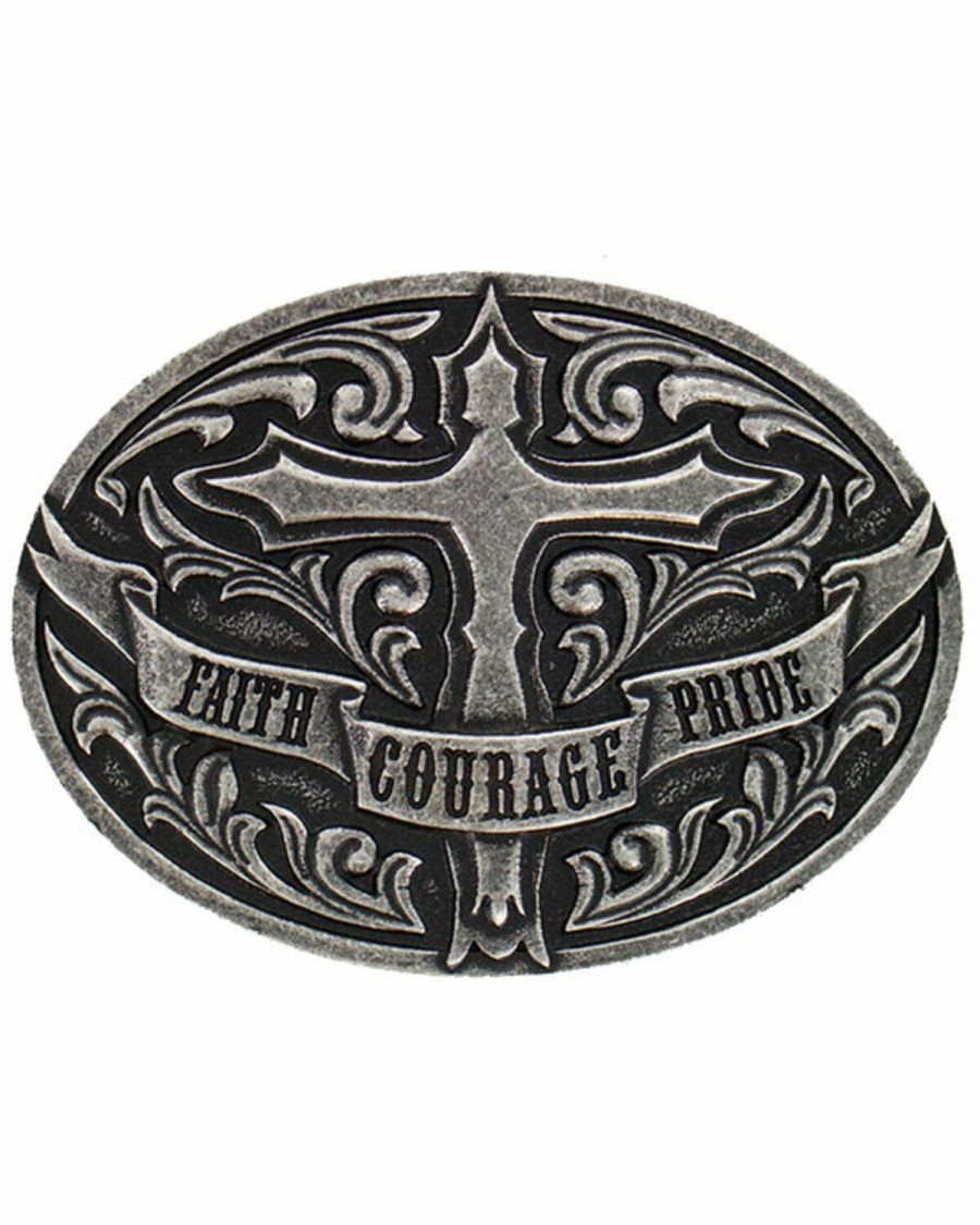 Men * | Premium Cody James Faith Courage Pride Belt Buckle