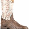 Men * | Attractive Roper Men'S Ostrich Print Western Boots Square Toe