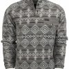 Men * | Sts Ranchwear By Carroll Special Offers Sts Ranchwear Men'S Grey Unisex Southwestern Fleece Sweatshirt