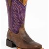 Women * | Sale Online Shyanne Women'S Purple Burnish Western Boots Square Toe