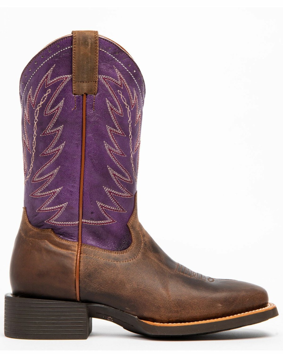 Women * | Sale Online Shyanne Women'S Purple Burnish Western Boots Square Toe