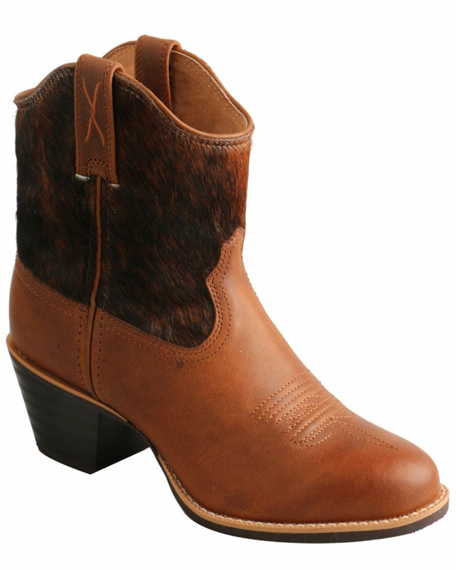 Women * | Best Sellers Twisted X Women'S Hair-On Western Booties Round Toe