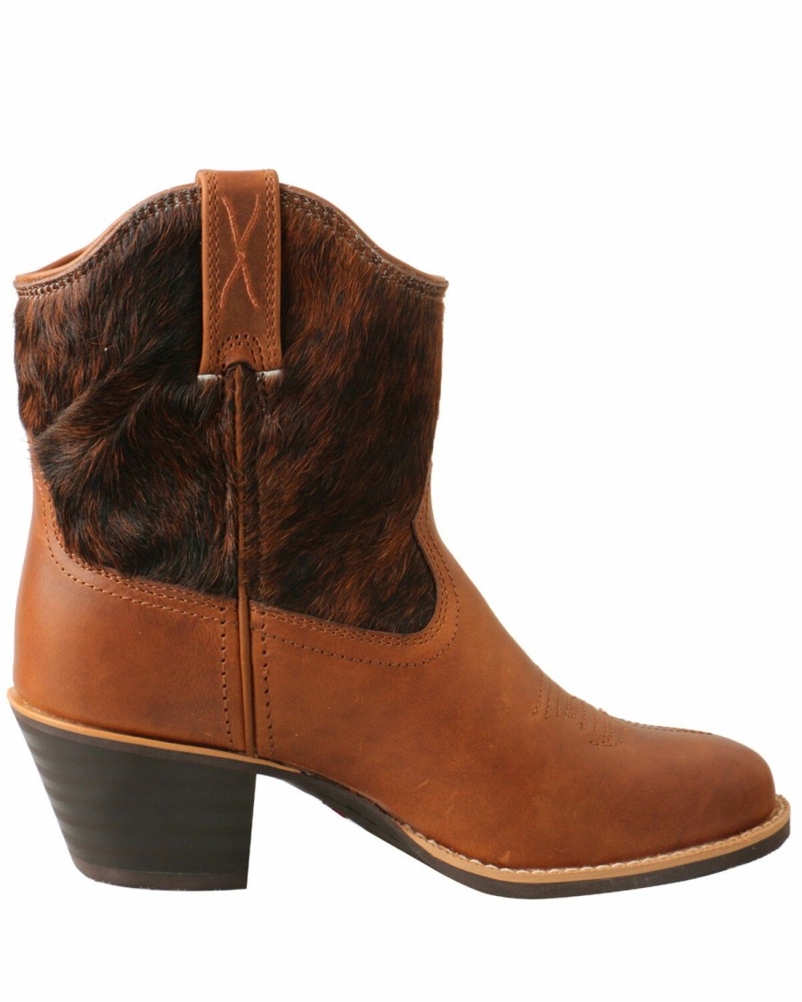 Women * | Best Sellers Twisted X Women'S Hair-On Western Booties Round Toe