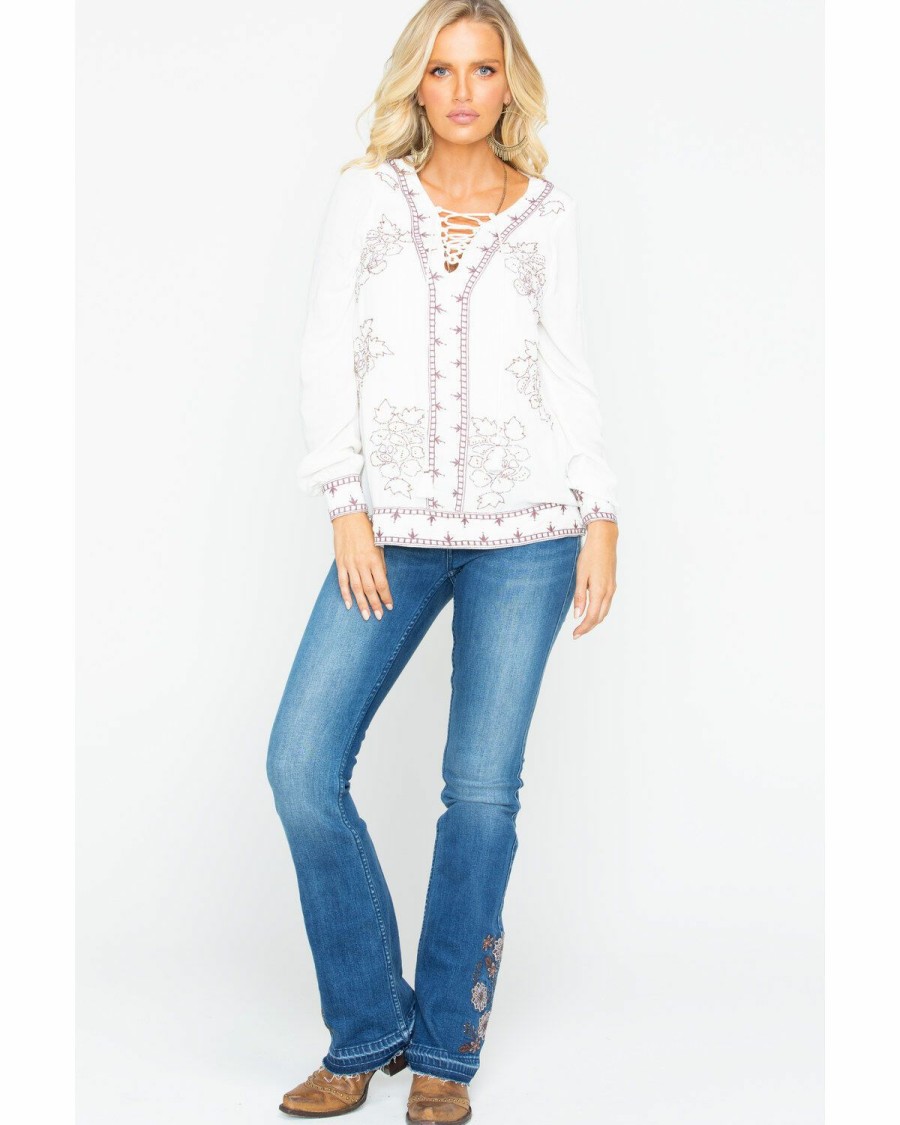 Women * | Sale Online Idyllwind Women'S Homegrown Lace Up Tunic Top