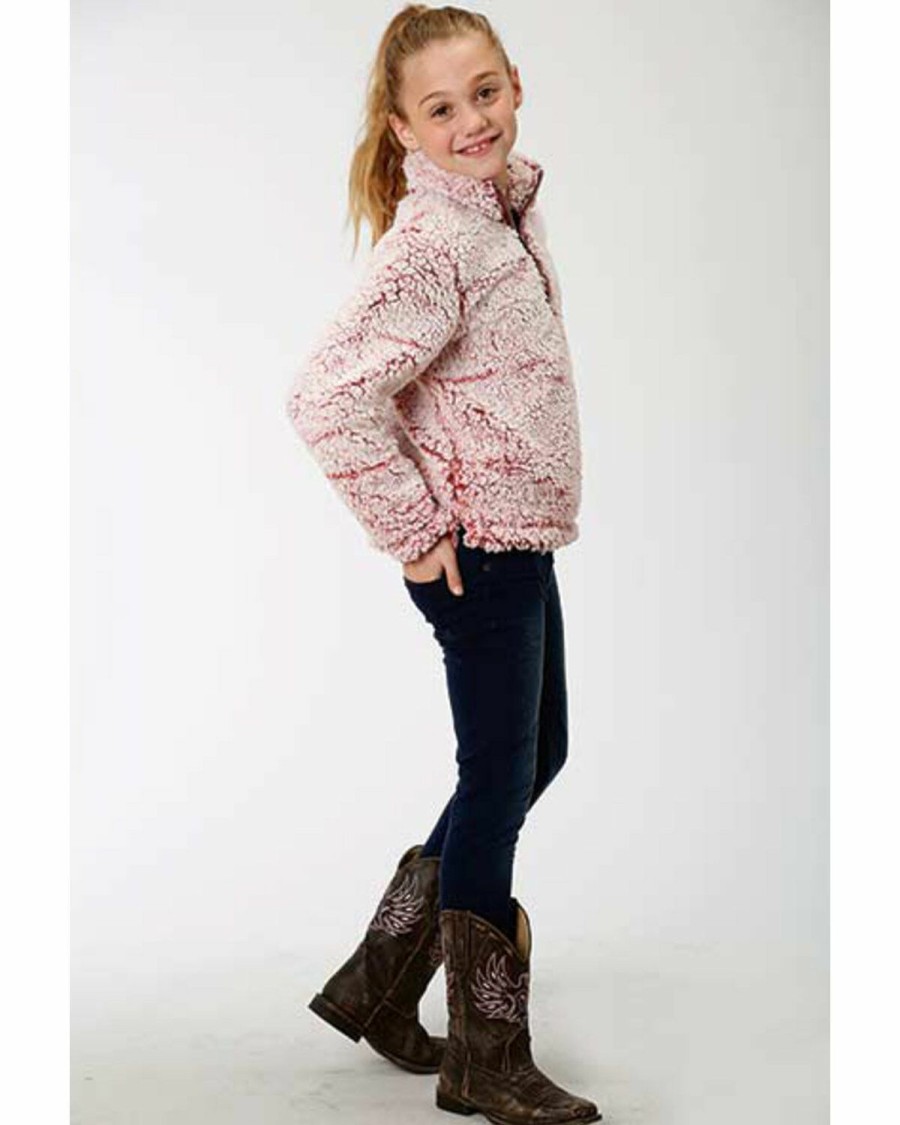 Kids * | Hot Sell Roper Girls' Fuzzy Fleece Sweatshirt