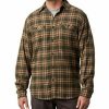 Men * | Latest Wolverine Men'S Olive Grayson Plaid Stretch Flannel Button Down Work Shirt