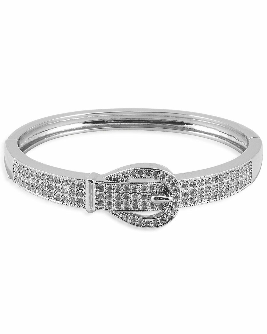 Women * | Hot Sell Kelly Herd Women'S Pave Buckle Cuff Bracelet