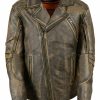 Men * | Official Milwaukee Leather Men'S Triple Stitch Extra Long Biker Jacket 5X