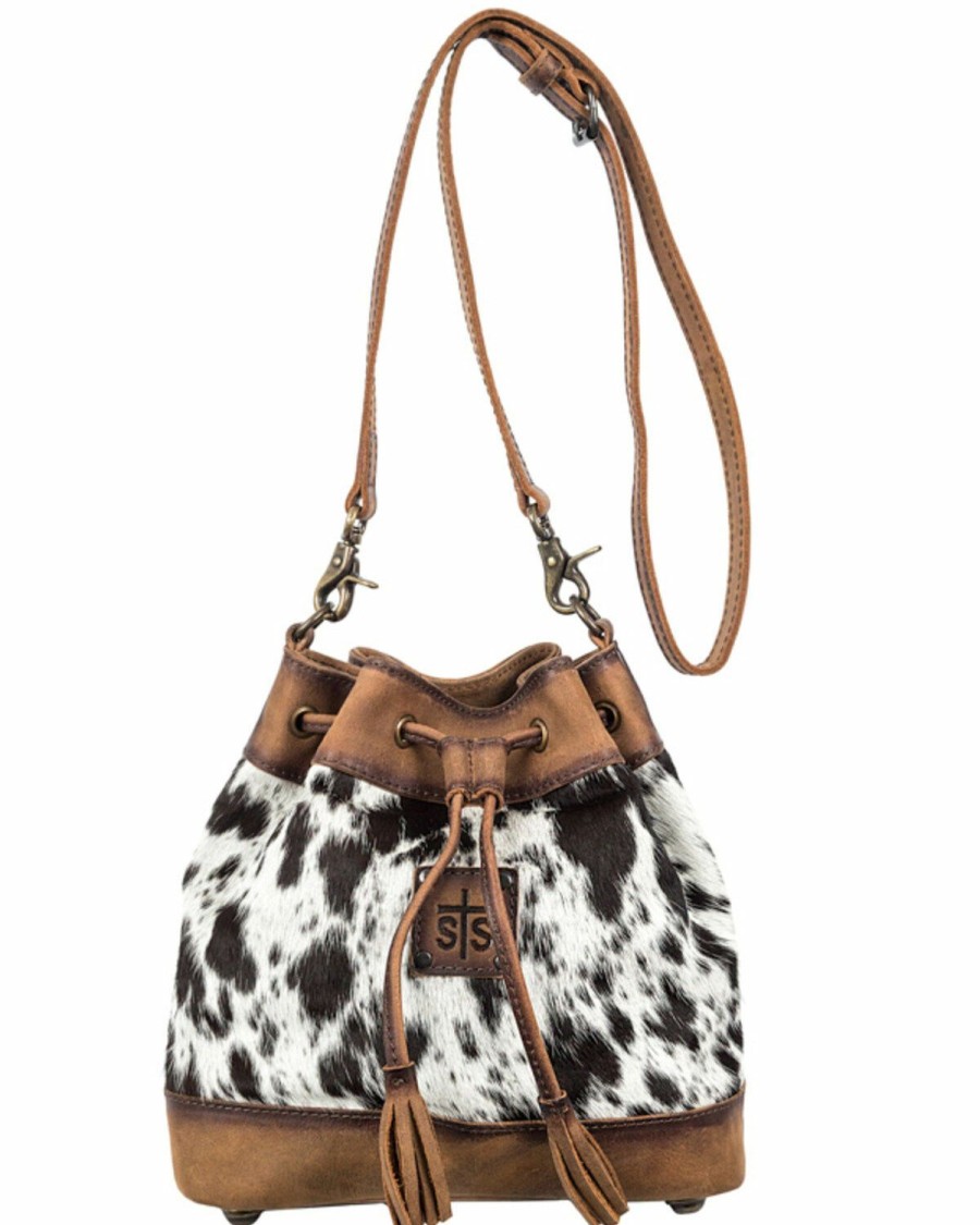 Women * | Sts Ranchwear By Carroll Hot Sell Sts Ranchwear Women'S Hair On Cowhide Bucket Bag