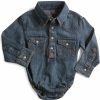 Kids * | Attractive Wrangler Infant Boys' Denim Shirt Onesie 3-18 Months