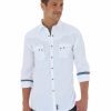 Men * | Sale Online Wrangler Men'S Retro Solid White Shirt