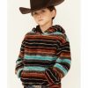 Kids * | New Threads Shyanne Girls' Serape Stripe Sherpa-Lined Sweatshirt Hoodie