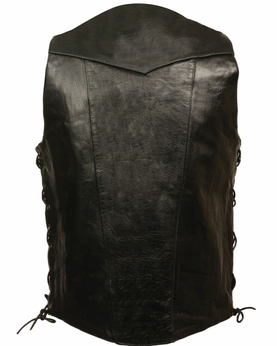 Men * | Official Milwaukee Leather Men'S 3X 10 Pocket Side Lace Vest Tall