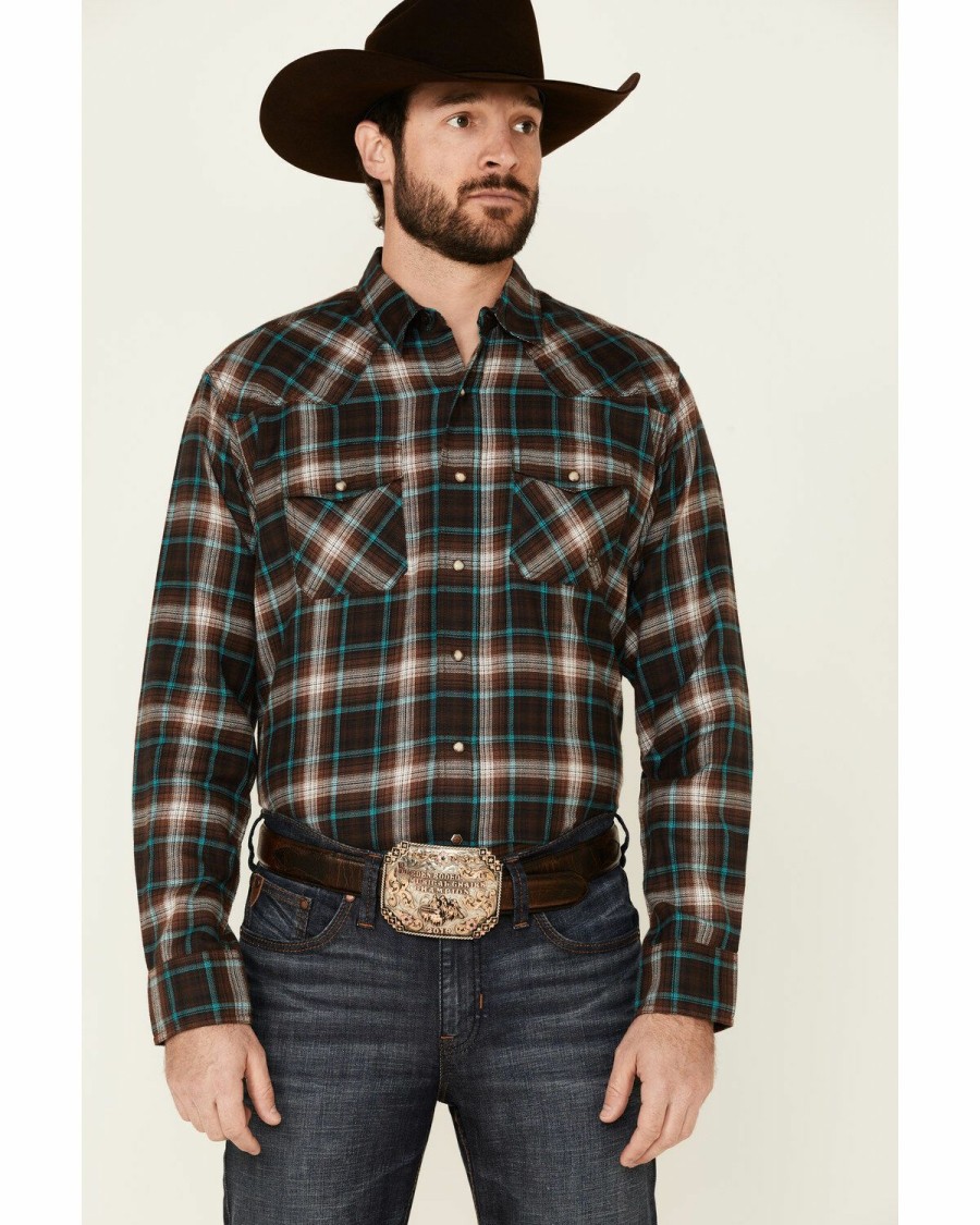 Gifts * | Official Ariat Men'S Harrisburg Retro Plaid Long Sleeve Snap Western Shirt