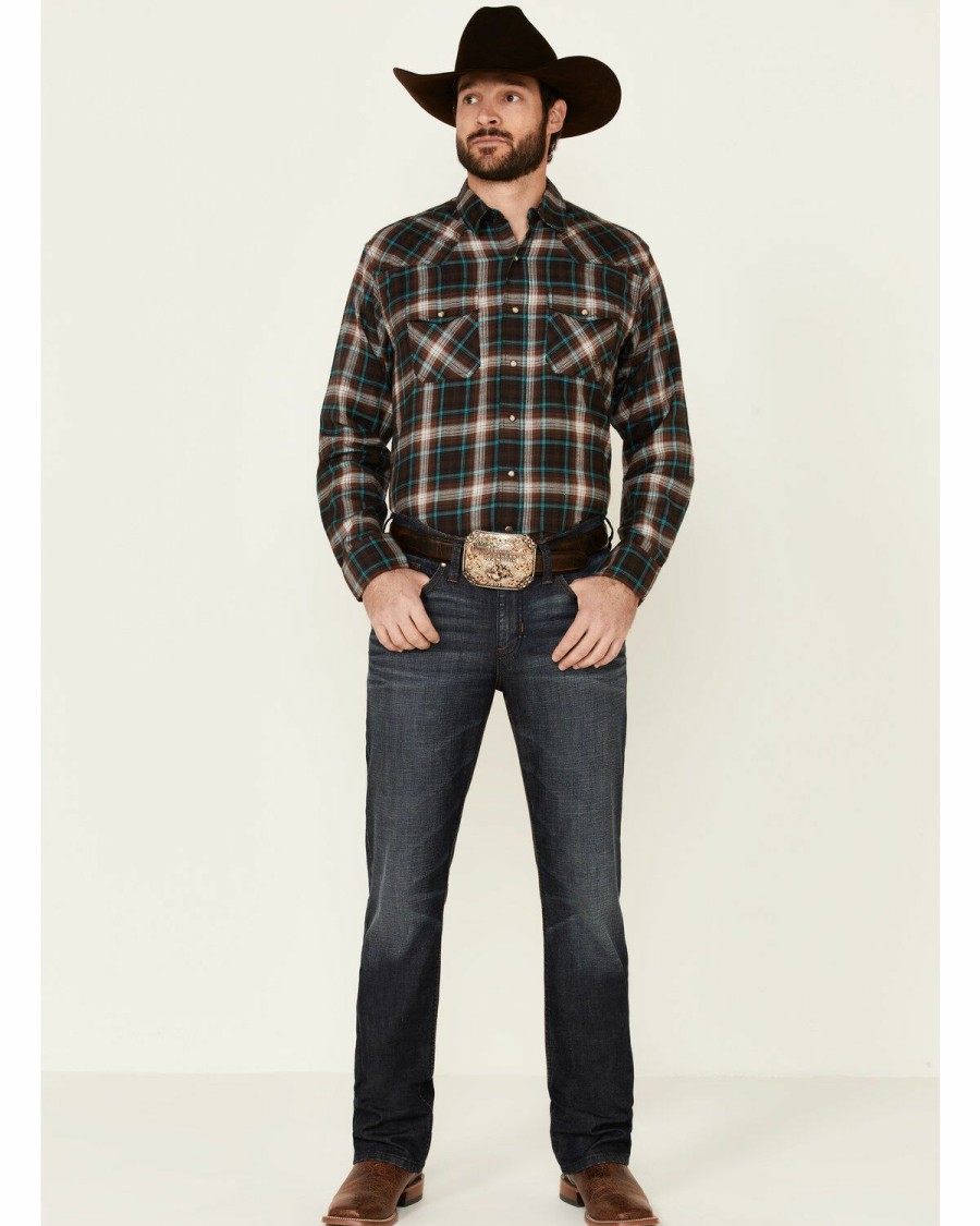 Gifts * | Official Ariat Men'S Harrisburg Retro Plaid Long Sleeve Snap Western Shirt