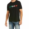 Men * | Cut Price Ariat Men'S Black Viva Mexico Logo Graphic T-Shirt