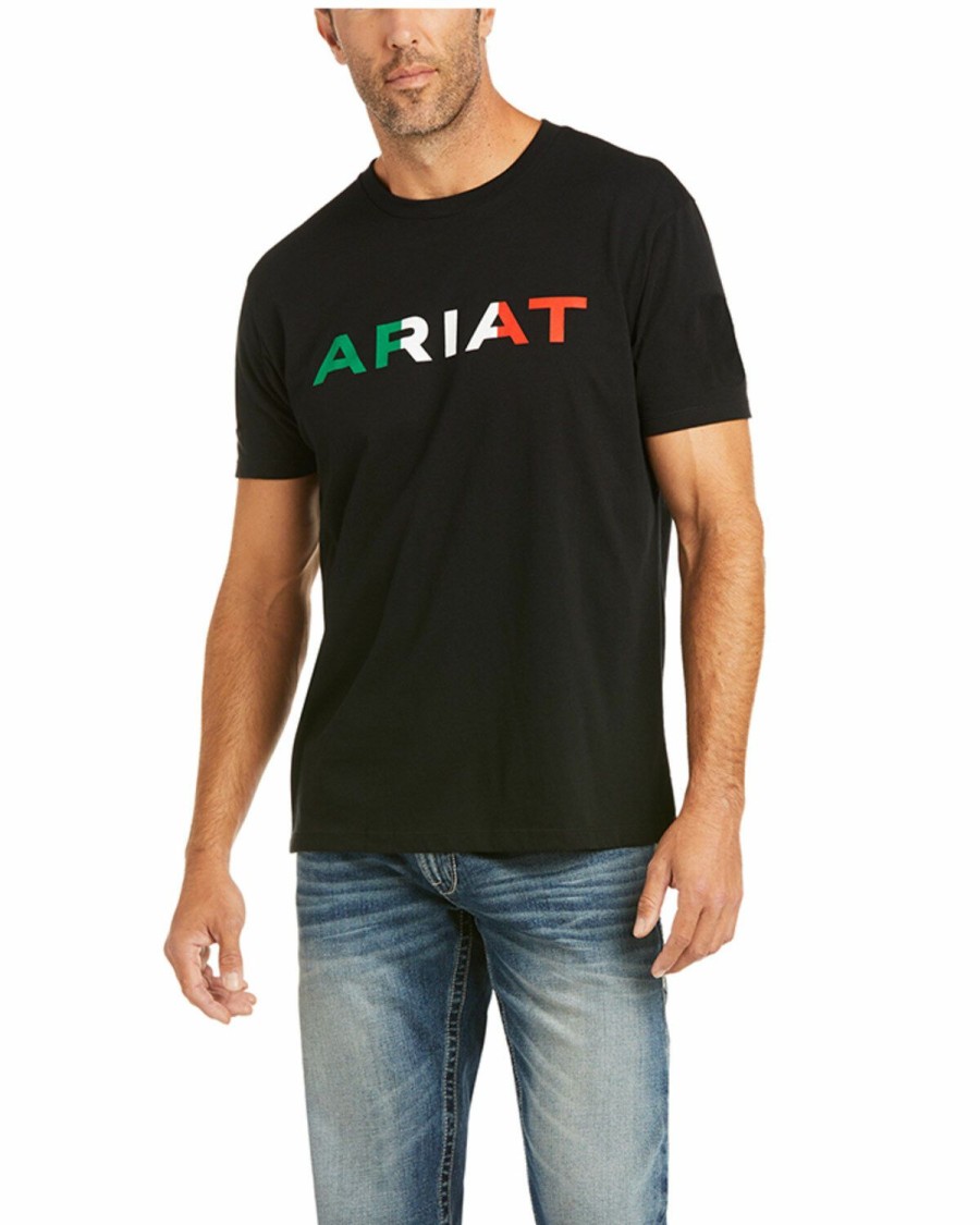 Men * | Cut Price Ariat Men'S Black Viva Mexico Logo Graphic T-Shirt