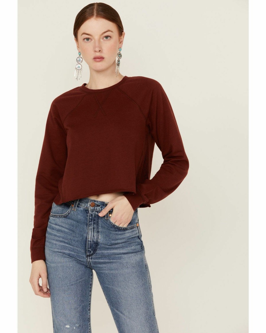 Women * | Special Offers Shyanne Women'S Fired Brick Cropped Terry Sweatshirt