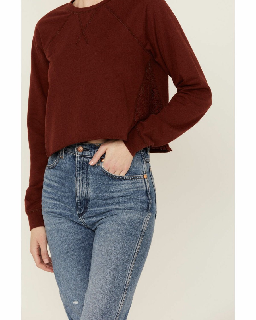 Women * | Special Offers Shyanne Women'S Fired Brick Cropped Terry Sweatshirt