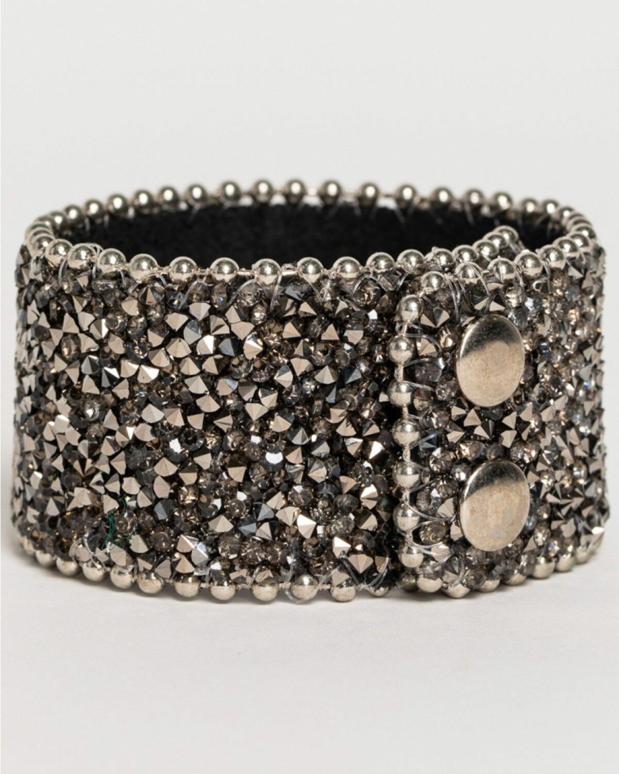 Women * | Premium Shyanne Women'S Crystal Snap Cuff Bracelet