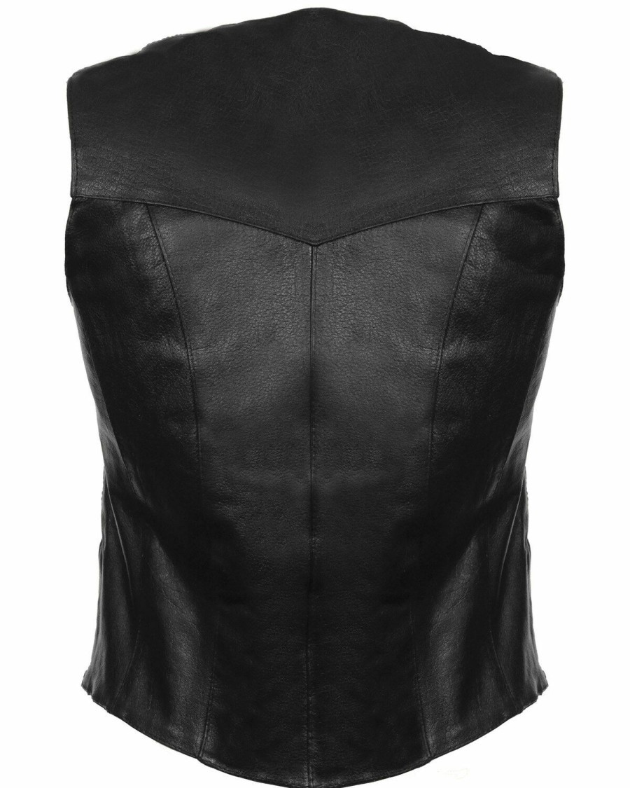 Women * | Sale Online Milwaukee Leather Women'S Classic Four Snap Vest 3Xl